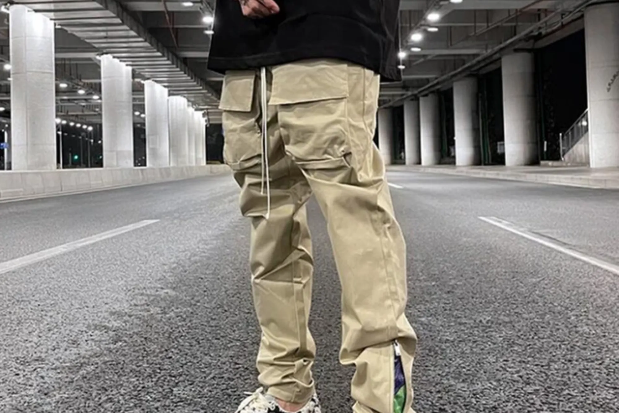 khaki cargo pants