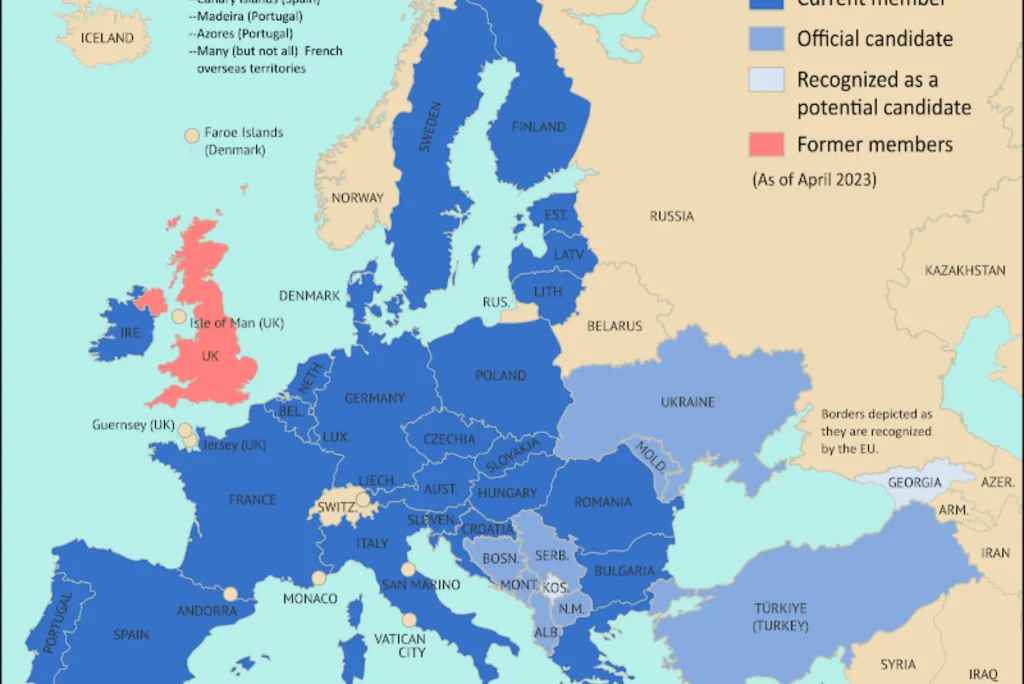 map of eurozone countries