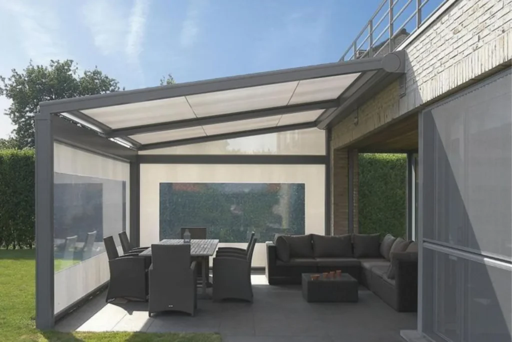 Explore modern aluminium pergola kits with retractable roofs.